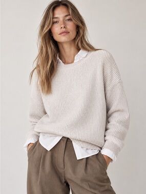 Women's Cream Pull-on Knit Sweater